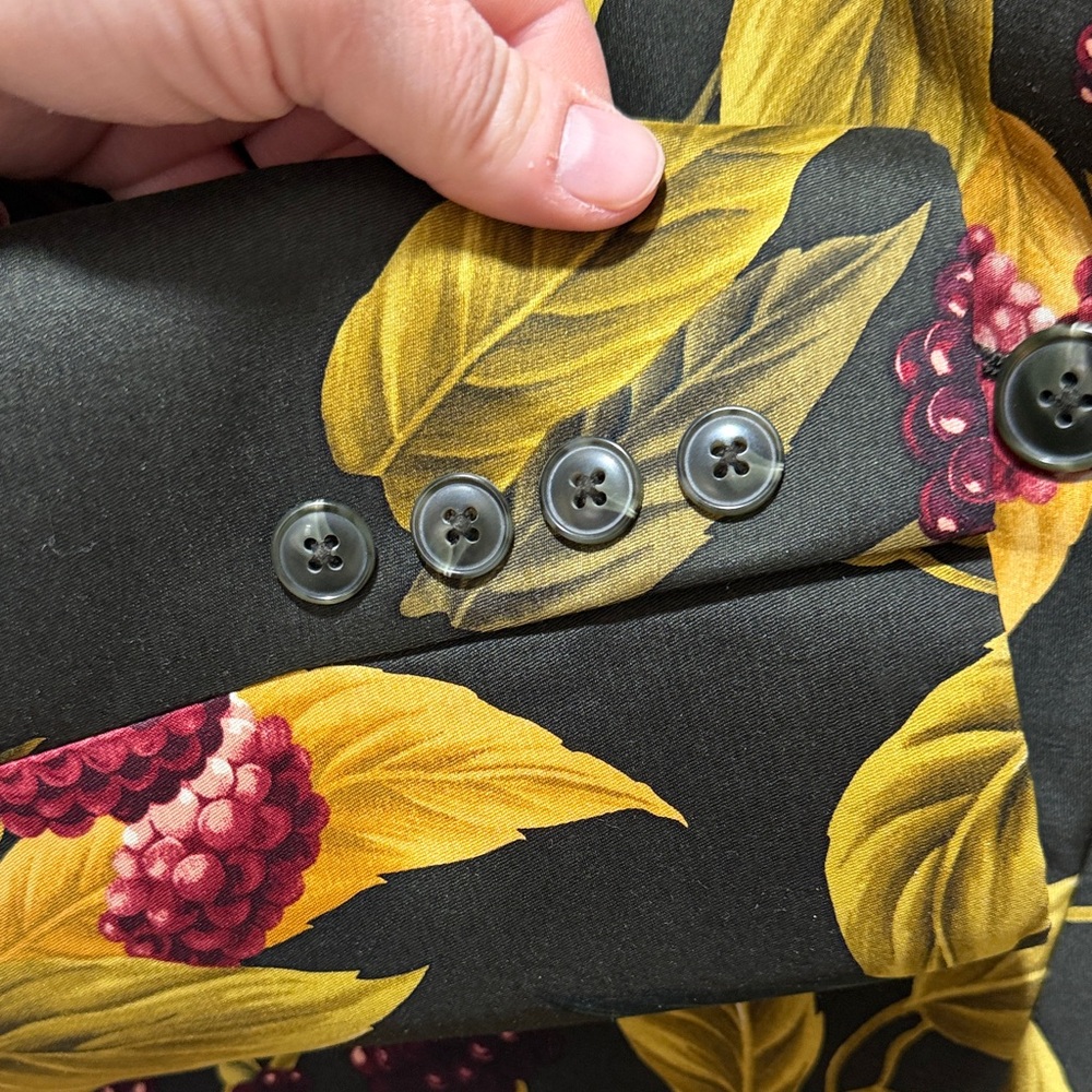 Linda Allard Ellen Tracy Women’s Fruit Silk Wool Berry Blazer Jacket 14P‎ Artsy - Picture 4 of 8